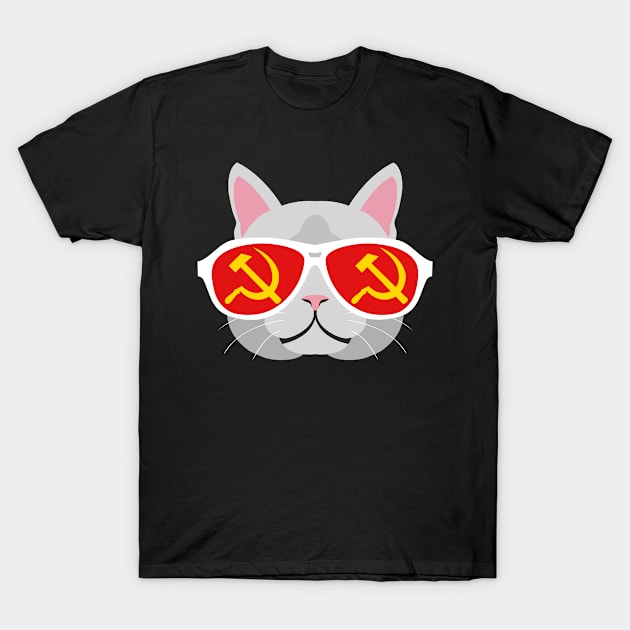 Soviet Communist Cat T-Shirt by sqwear